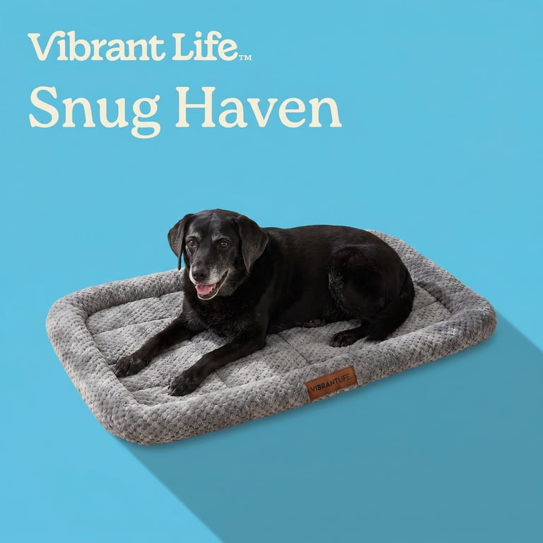 Vibrant Life Cozy Luxe Plush Dog Bed – Gray