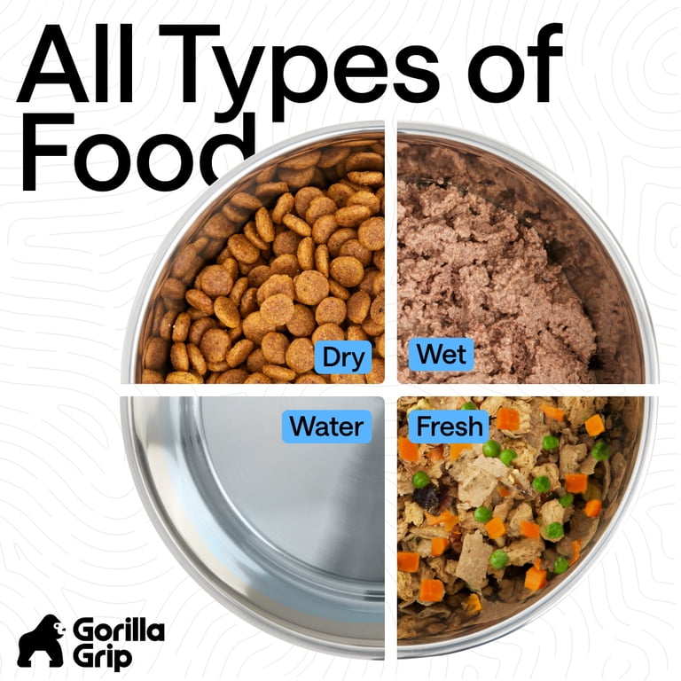 Gorilla Grip Stainless Steel Pet Bowls – Set of 2