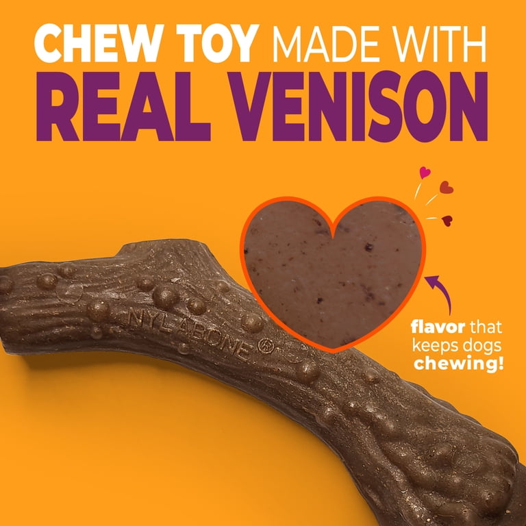 Nylabone venison chew toy medium size 1.25 x 5 inch product shot
