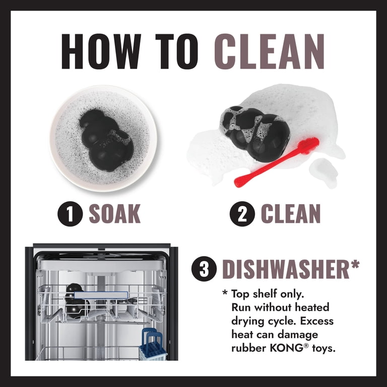 KONG rubber toy cleaning instructions
