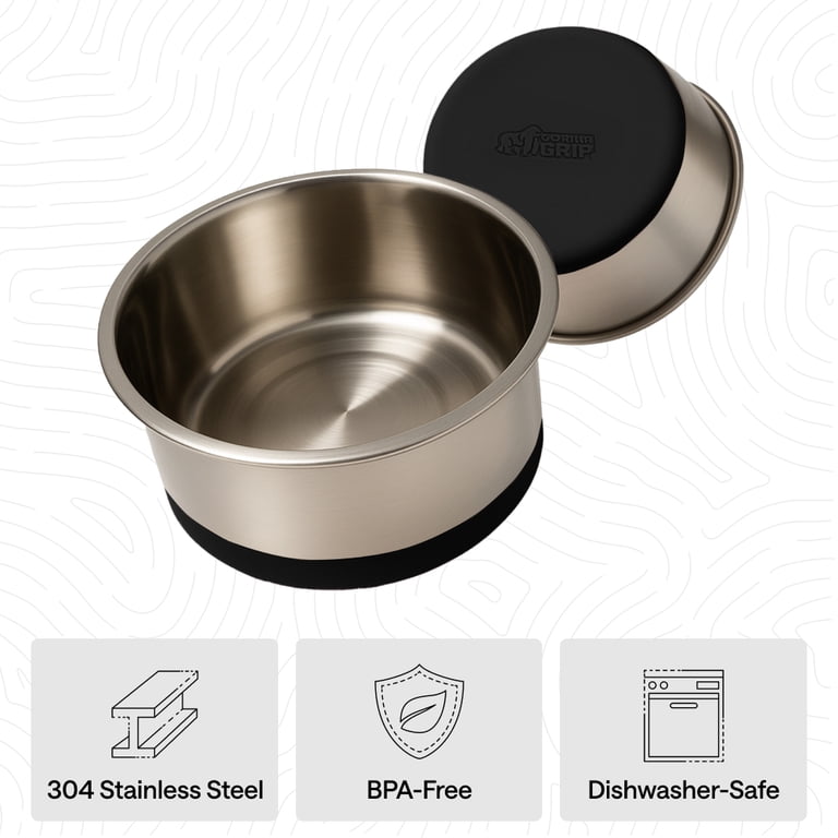 Gorilla Grip Stainless Steel Pet Bowls – Set of 2