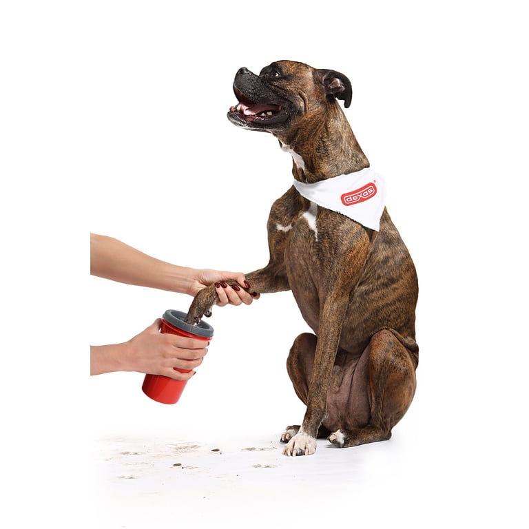 Dog paw cleaner cup product shot red