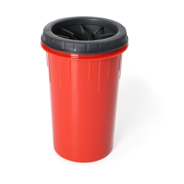 Dog paw cleaner cup bristle close-up top view