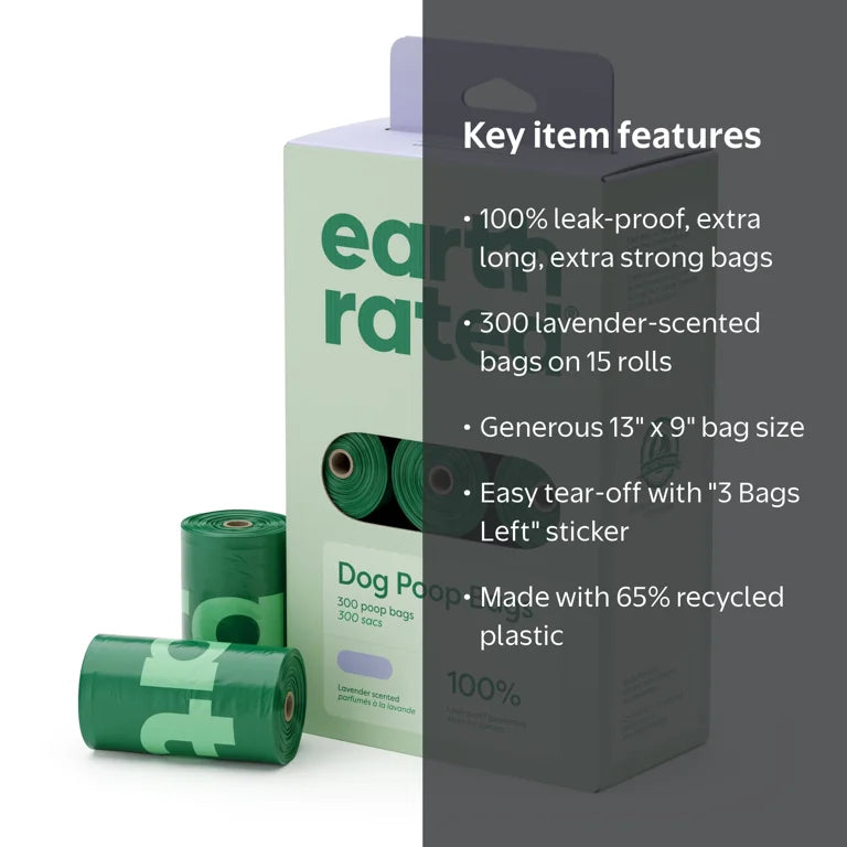 Hand pulling Earth Rated poop bag roll from pocket