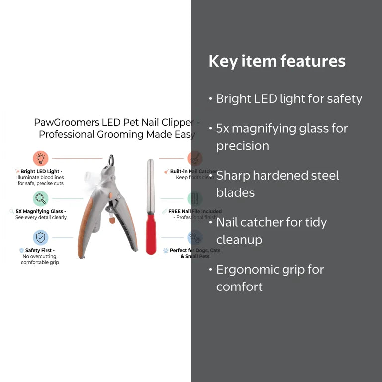 See More Trim Safer - built-in LED light and 5X magnifying lens