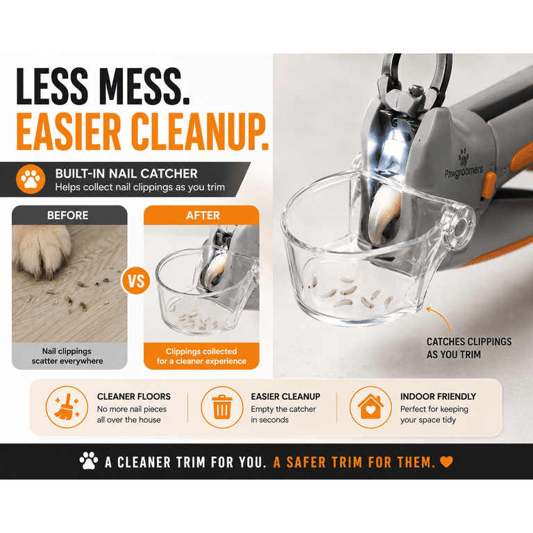 PawGroomers LED Pet Nail Clipper professional grooming made easy features