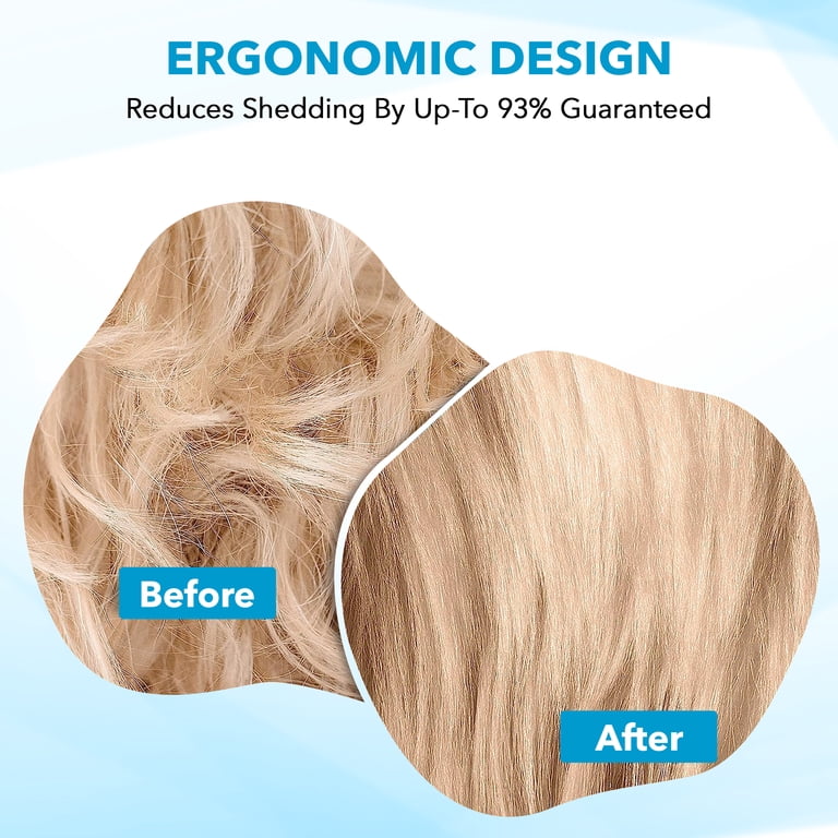 Deshedding brush packaging and full product view