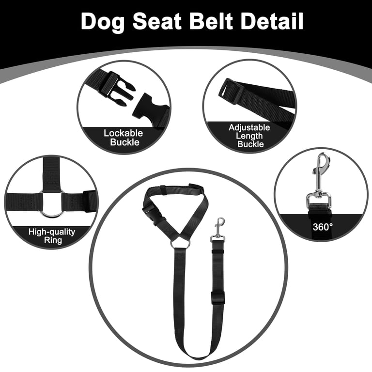 Dog seat belt dimensions - 1 inch wide, 18.1 to 29.5 inch length