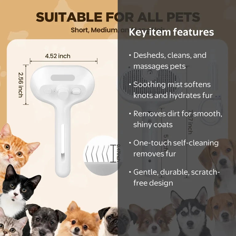 Say goodbye to flying hair anxiety - anti-static anti-flying hair brush on fluffy cat