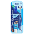 Fresh Dental toothpaste back label - pet approved, destroys 99.9% bad breath bacteria, dog and cat weight dosage chart