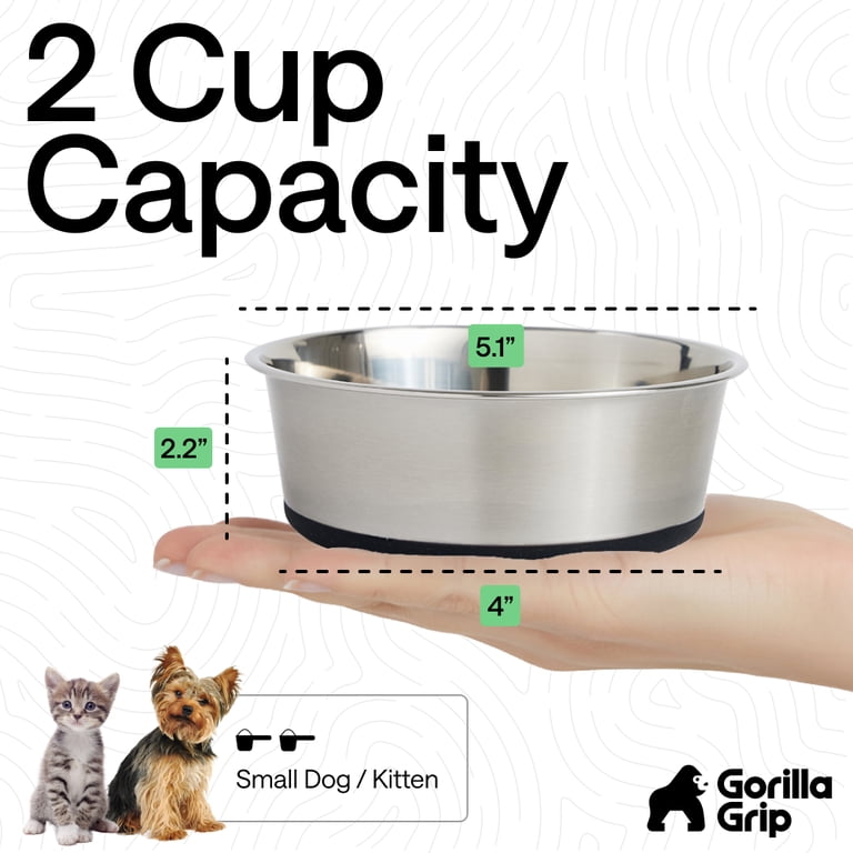 Gorilla Grip Stainless Steel Pet Bowls – Set of 2