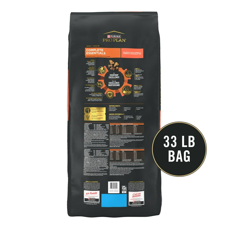 Purina Pro Plan Complete Essentials Salmon & Rice Adult Dry Dog Food, 33 lb