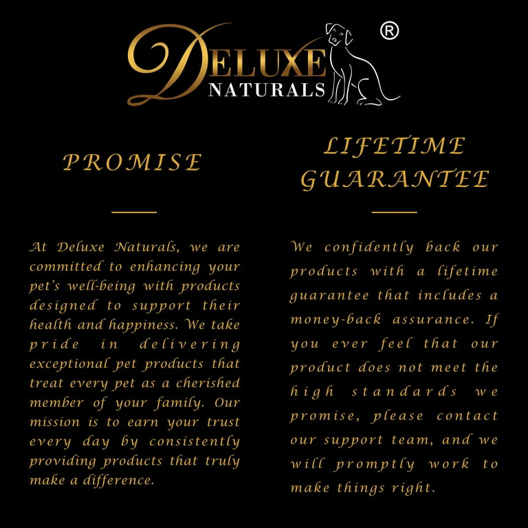 Deluxe Naturals brand promise and lifetime guarantee