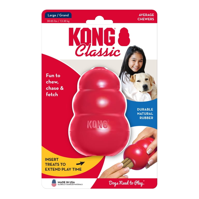 KONG Classic large red dog toy in packaging