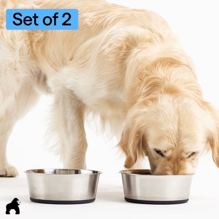 Gorilla Grip Stainless Steel Pet Bowls – Set of 2