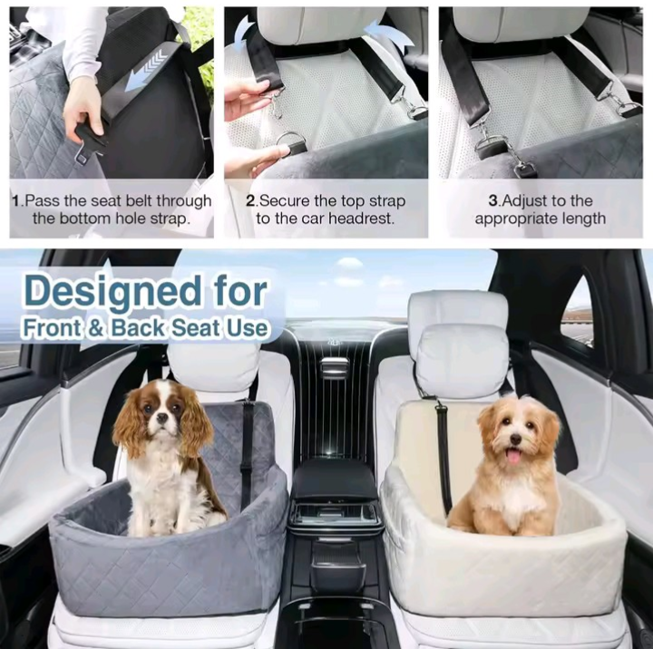 Premium Dog Car Seat – Safe & Cozy Travel for Pets Up to 20 lbs