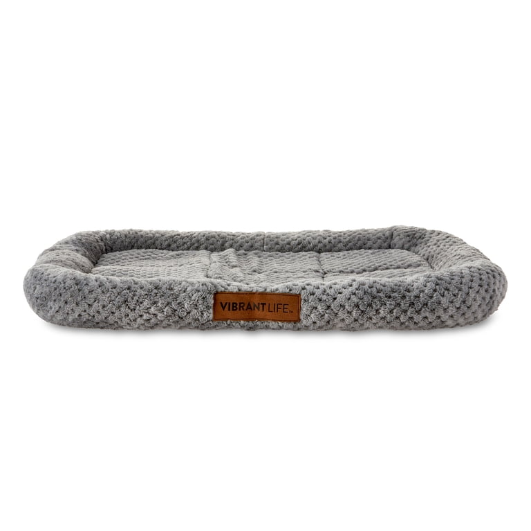 Vibrant Life Cozy Luxe Plush Dog Bed – Gray